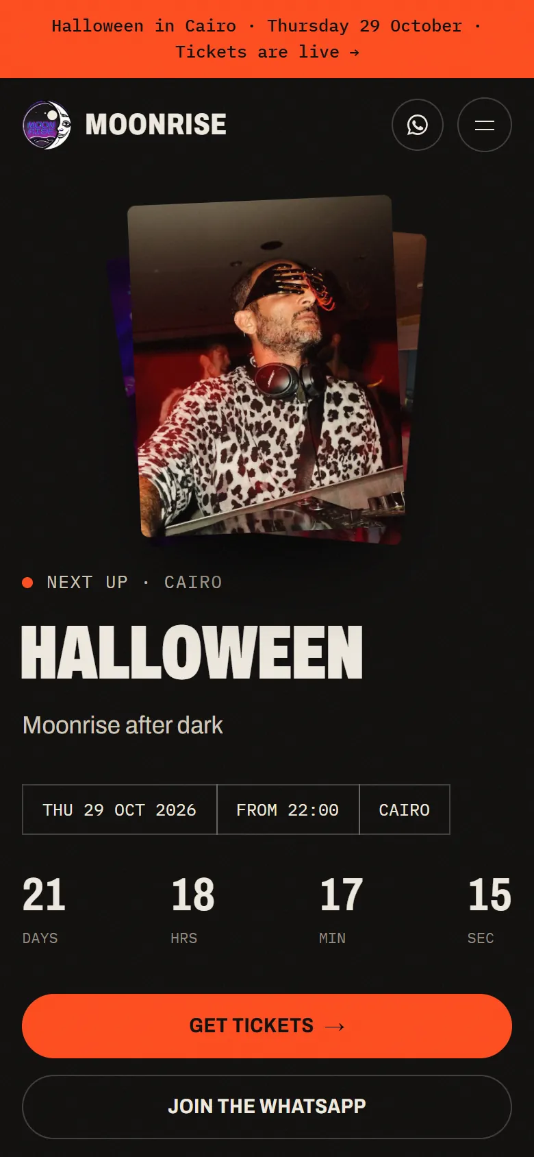 Moonrise events site